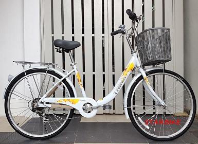 สินค้าหมดชั่วคราว จักรยานแม่บ้านมีเกียร์ดีจังช่วยผ่อนแรง ล้อ24นิ้ว เกียร์7สปีด