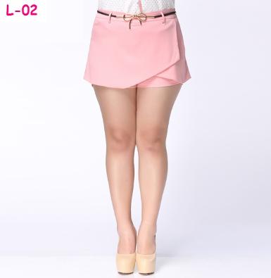 กางเกงกระโปรงสาวอวบ หวานๆน่ารักค่ะ เนื้อผ้ายืดได้เล็กน้อย ใส่สบาย L-02